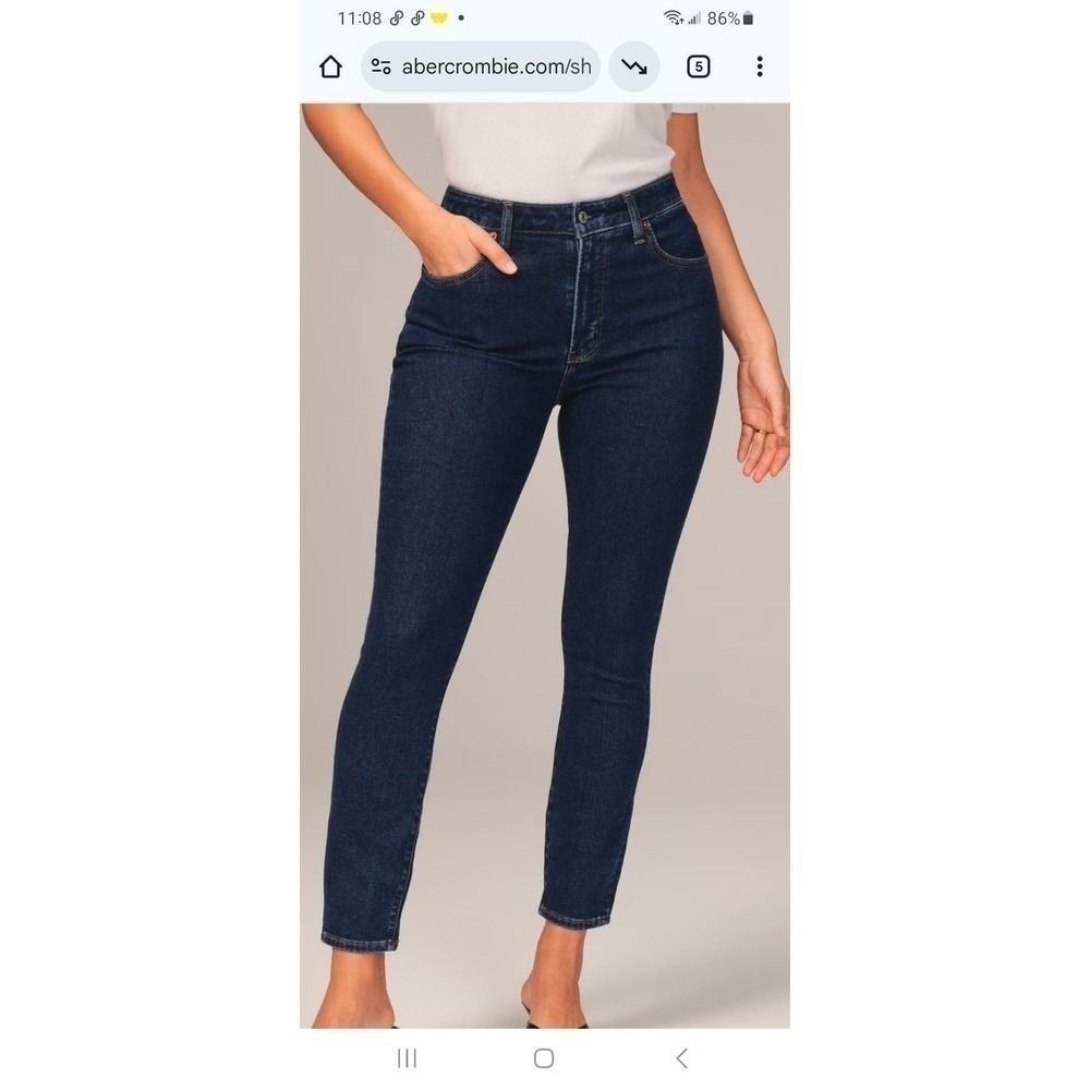 Abercrombie & Fitch NWT The Skinny High Rise Curve Love Blue Jeans Size 27/4